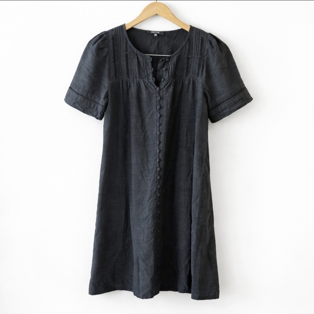Madewell Black Eyelet Shift Dress,  Size XXS